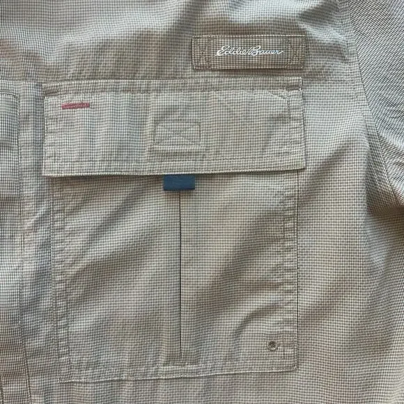 Eddie Bauer Sport Shop Fishing Shirt XL Tan Gorpcore Utility Vent - Picture 4 of 11